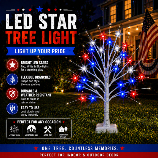 Deluxe Patriotic LED Star Tree Lights